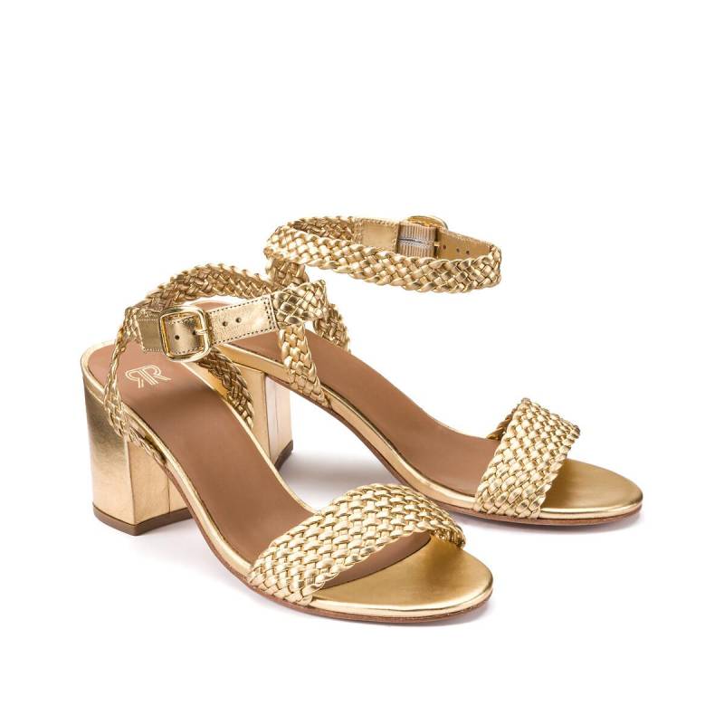 Sandaletten Aus Geflochtenem Leder Damen Gold 39 von La Redoute Collections