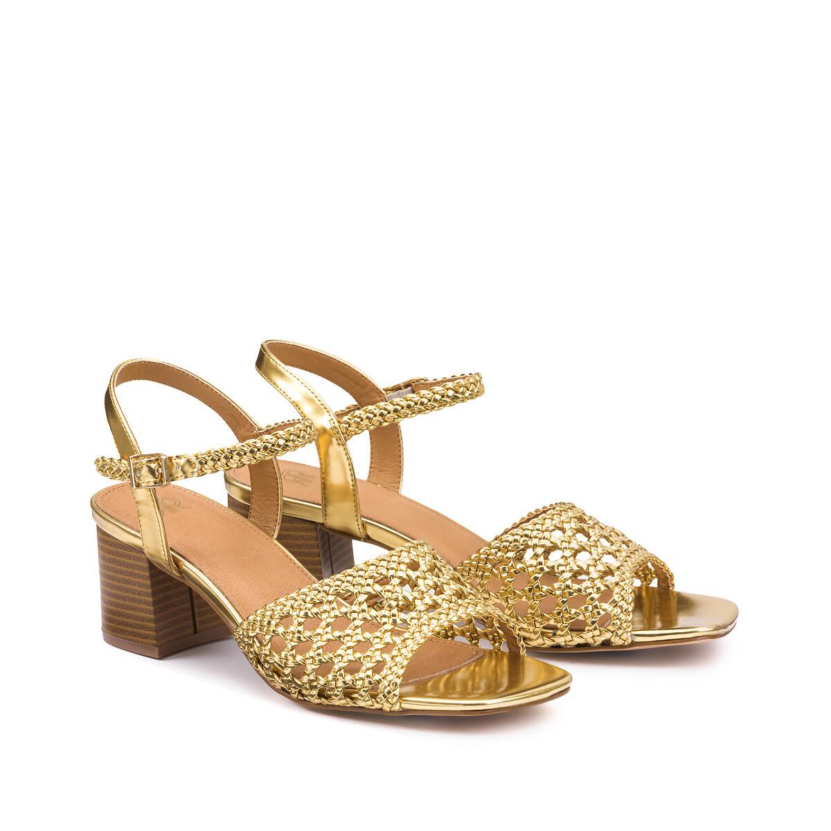 Sandaletten Damen Gold 39 von La Redoute Collections