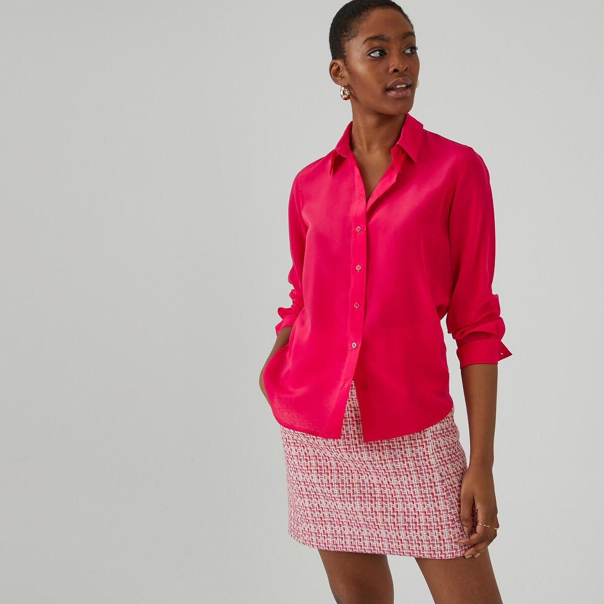 Seidenbluse Mit Langen Ärmeln Damen Rosa 32 von La Redoute Collections