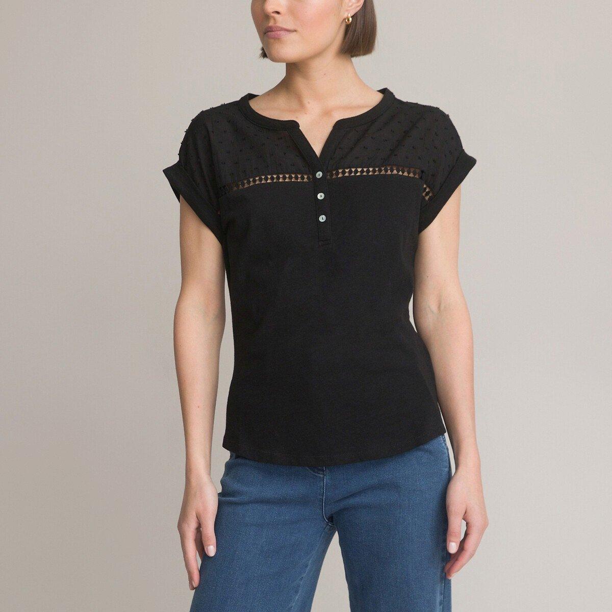 Shirt Aus Reiner Baumwolle Damen Schwarz 46 von La Redoute Collections
