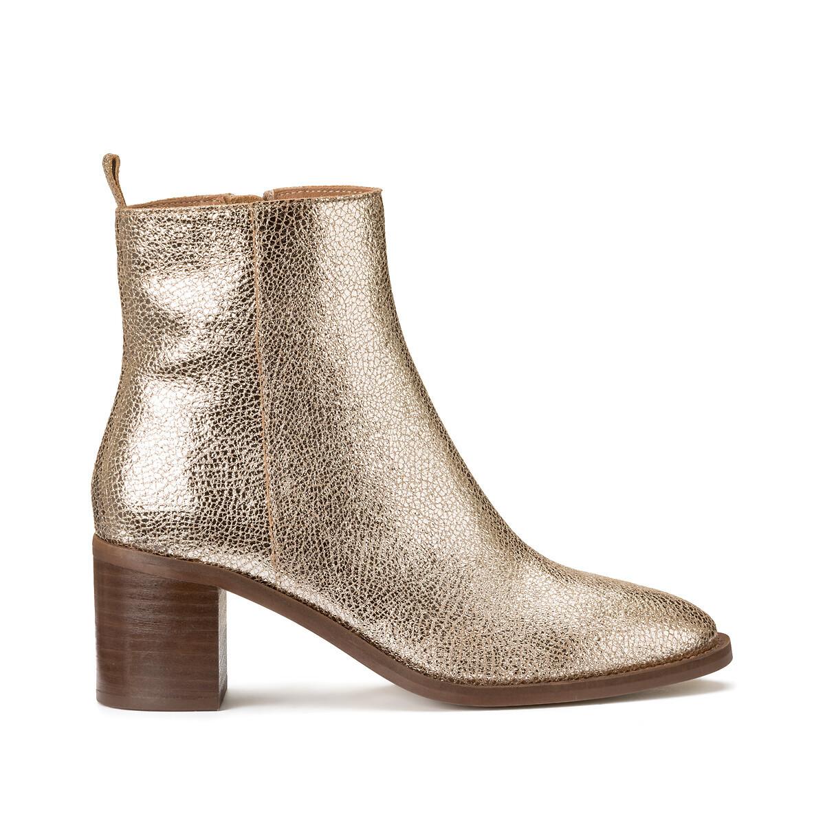 Signature Boots Mit Absatz Damen Gold 36 von La Redoute Collections