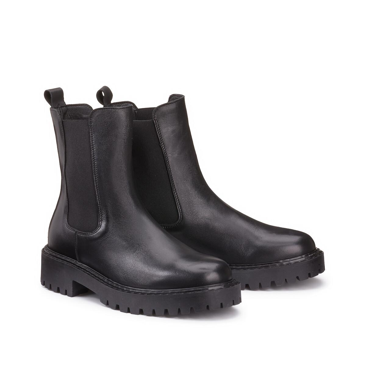 Signature Chelsea-boots Mit Dicker Profilsohle Damen Schwarz 37 von La Redoute Collections