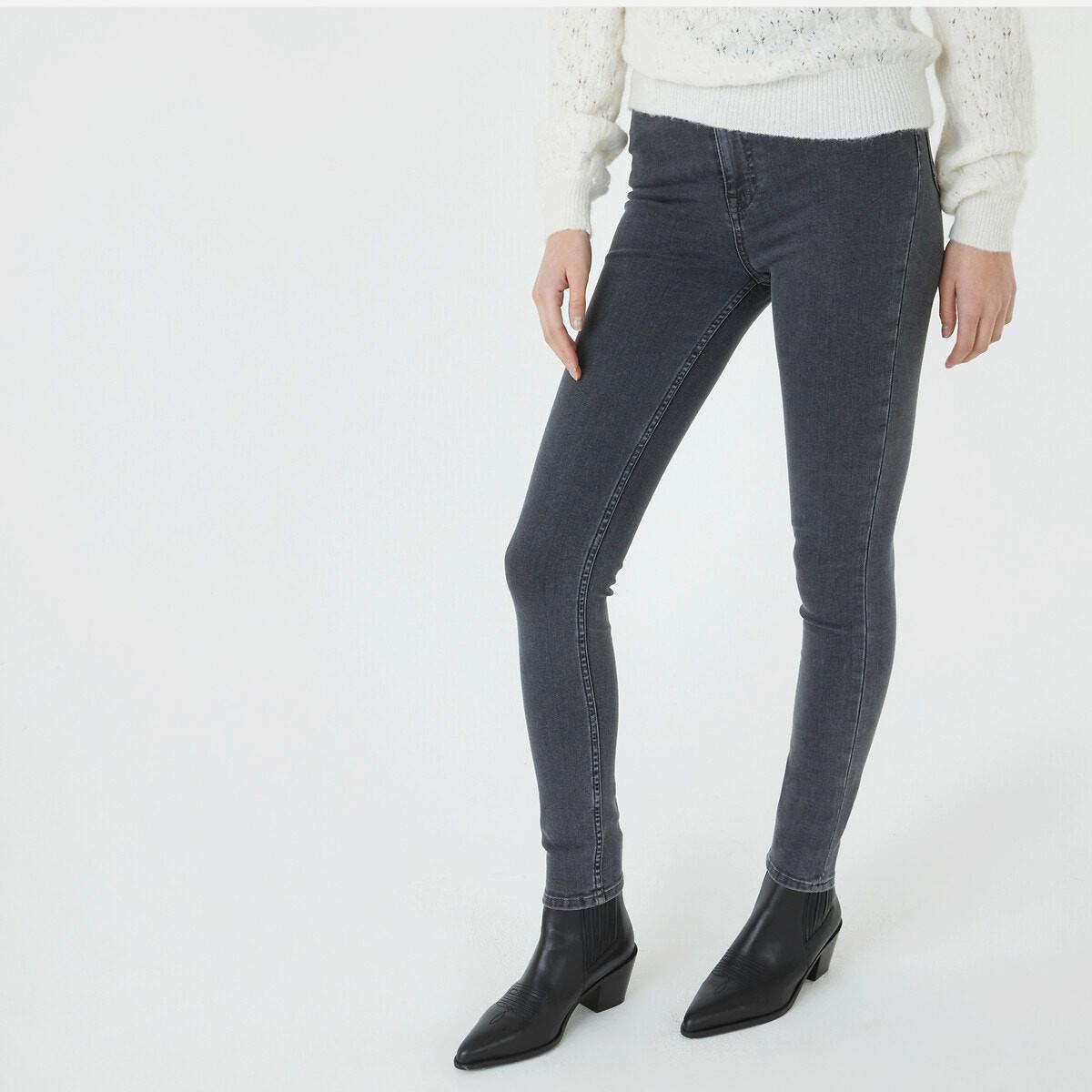 Skinny-jeans Damen Grau 42 von La Redoute Collections