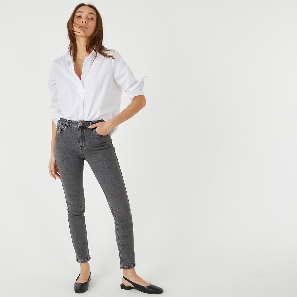 Slim-fit-jeans Damen Grau 38 von La Redoute Collections