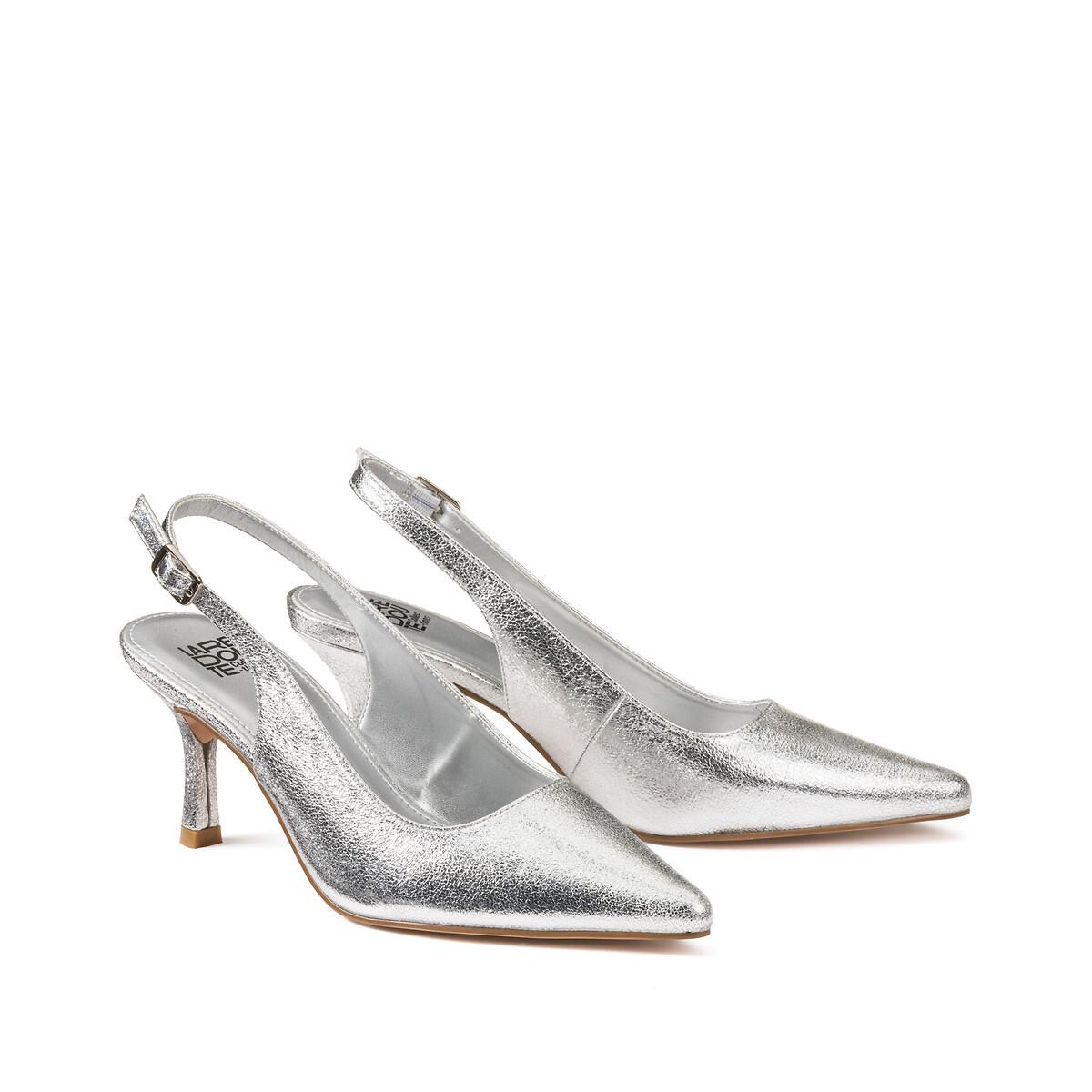 Slingback-pumps Mit Pfennigabsatz Damen Grau 38 von La Redoute Collections