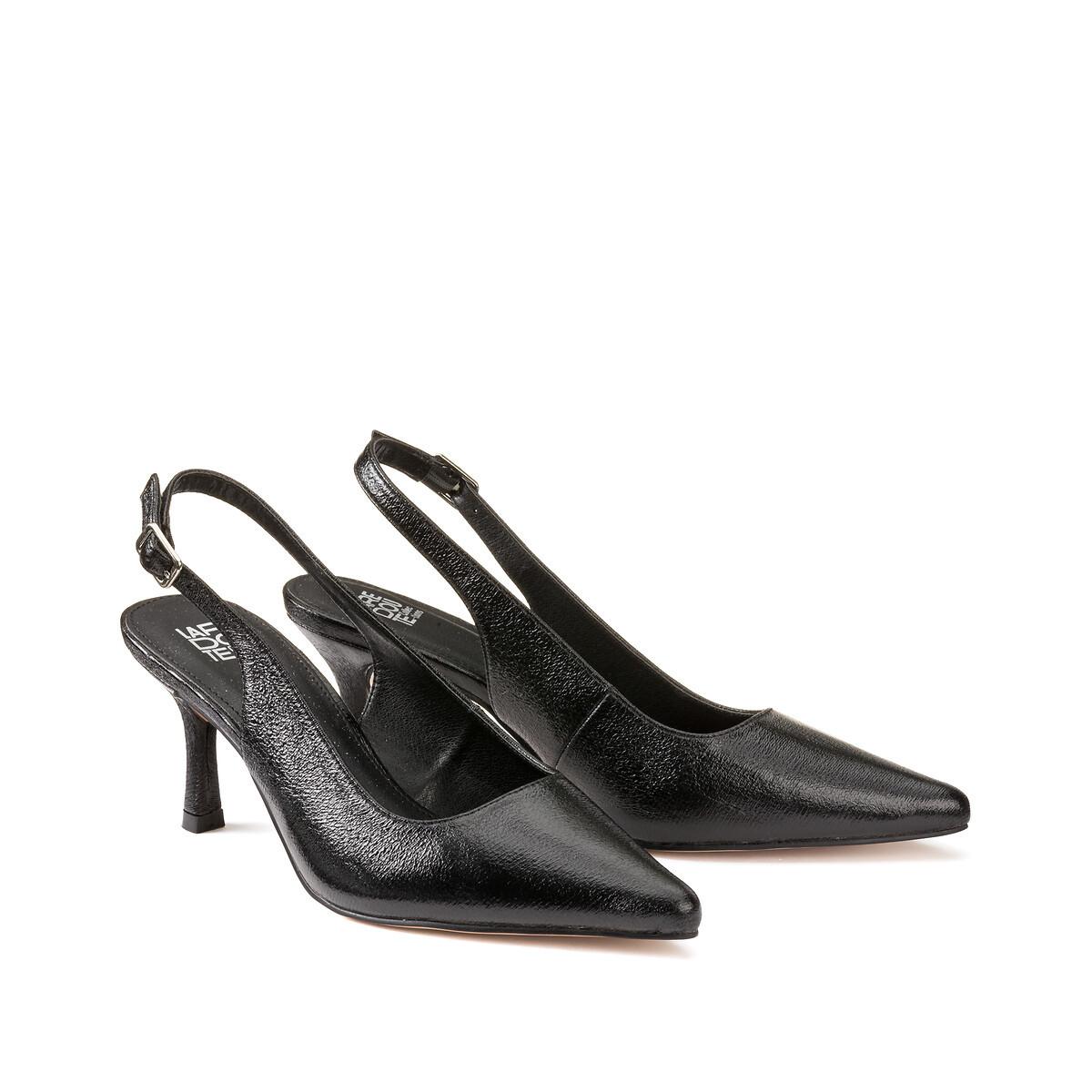 Slingback-pumps Mit Pfennigabsatz Damen Schwarz 38 von La Redoute Collections