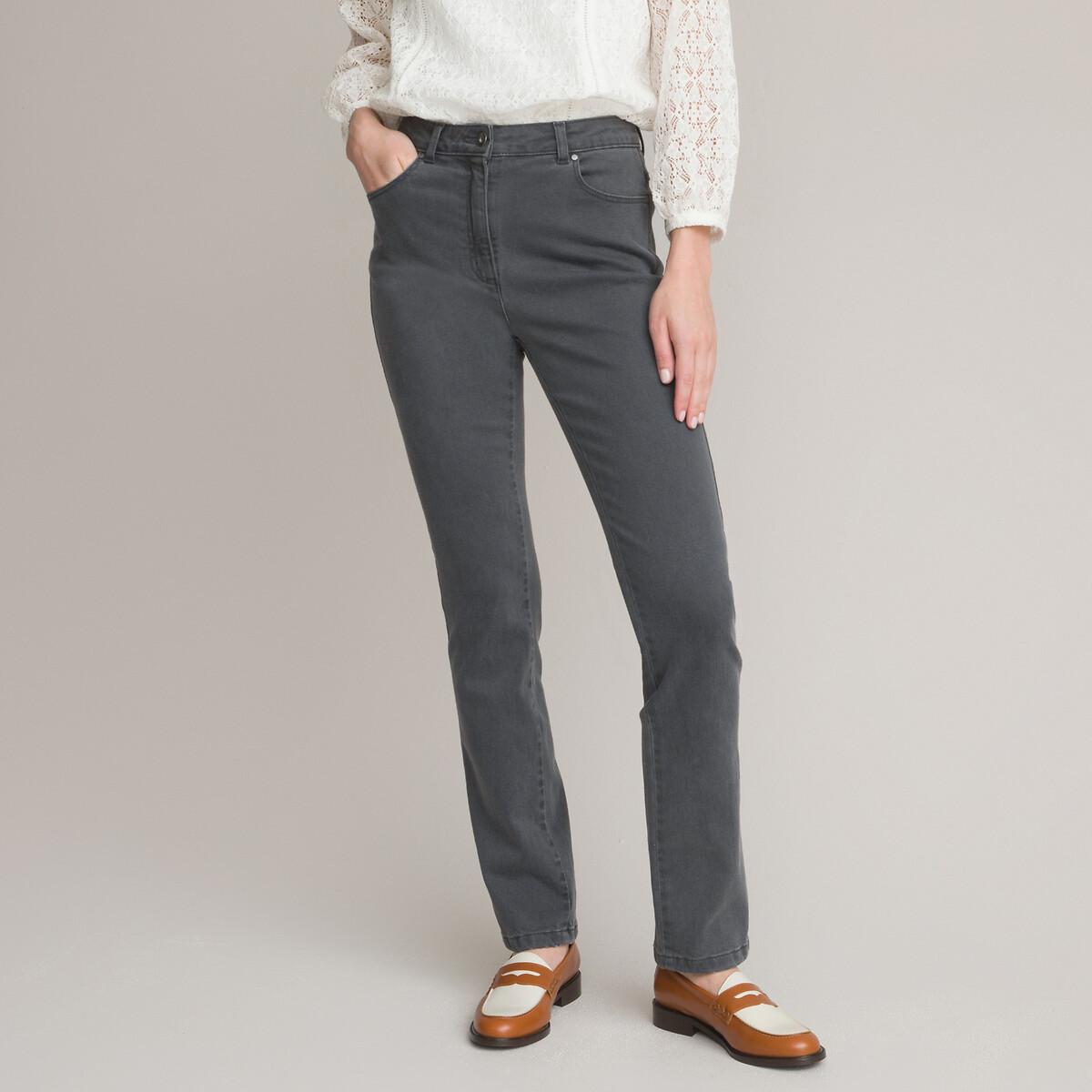 Straight-jeans Damen Grau 42 von La Redoute Collections
