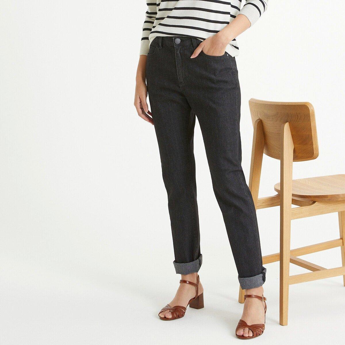 Straight-jeans Damen Schwarz 48 von La Redoute Collections
