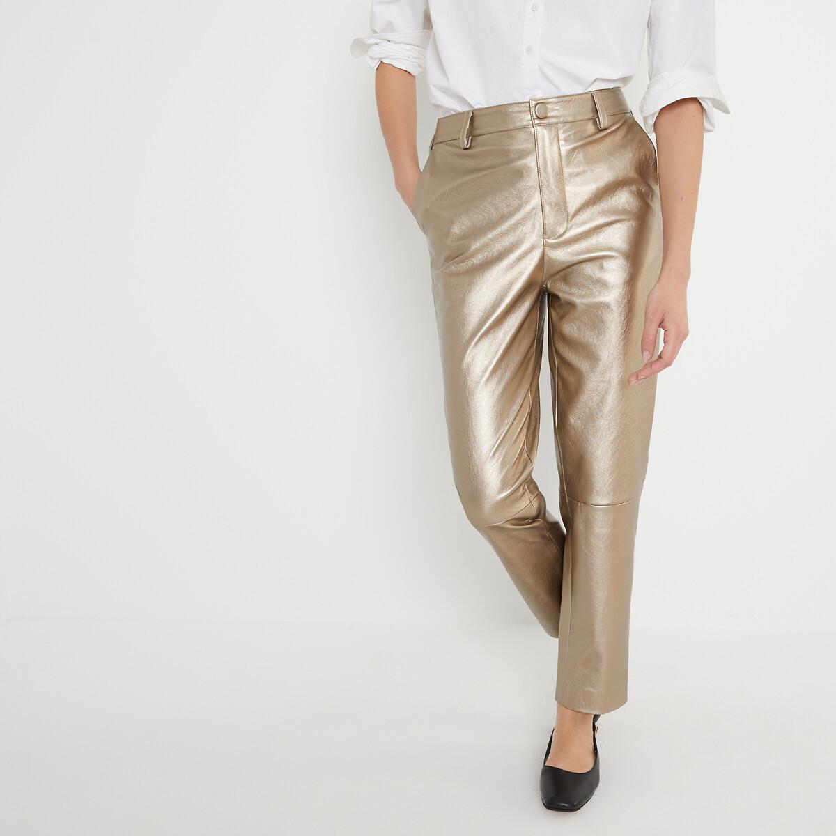 Straight-leg-hose Aus Lederimitat Damen Gold 34 von La Redoute Collections