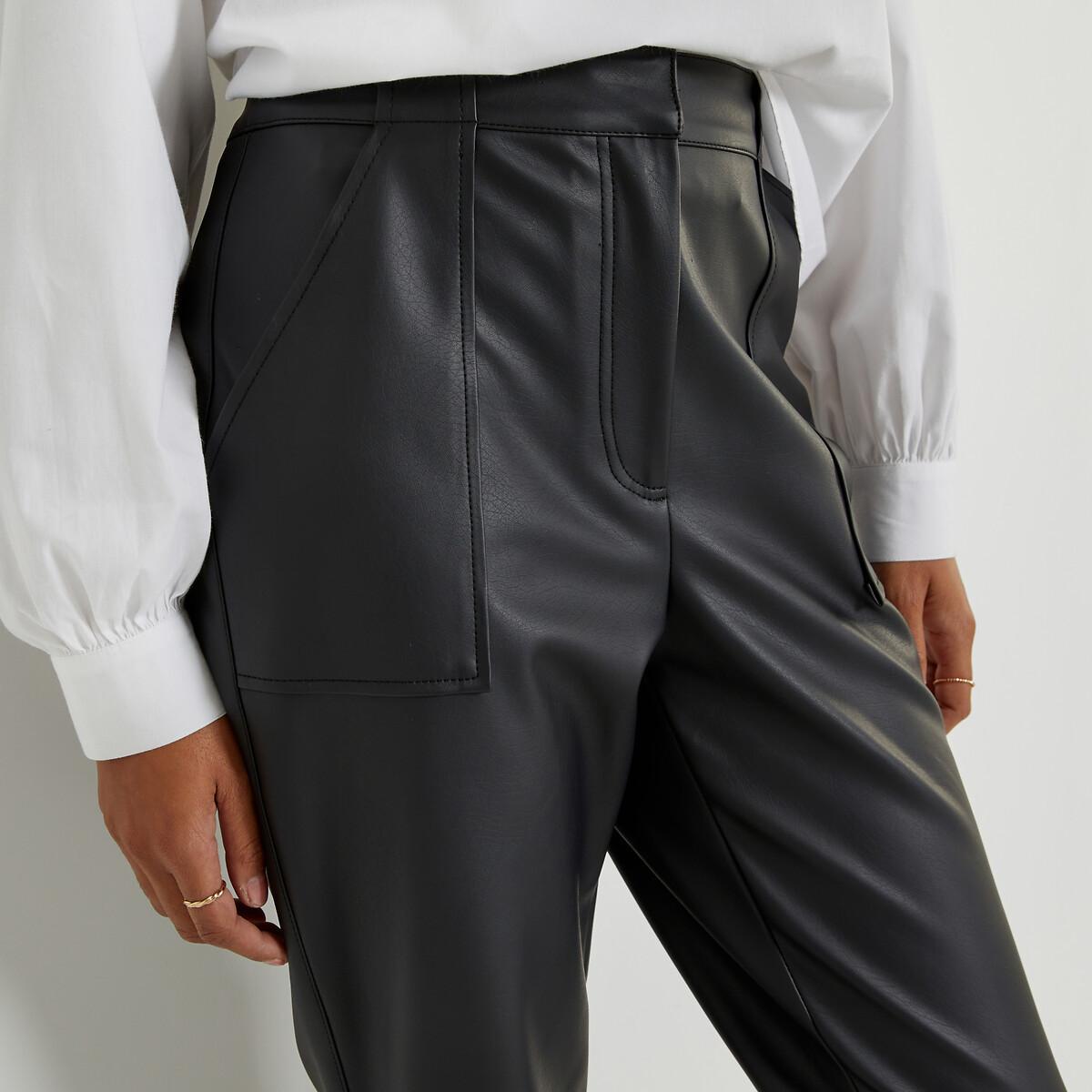 Straight-leg-hose Aus Lederimitat Damen Schwarz 32 von La Redoute Collections