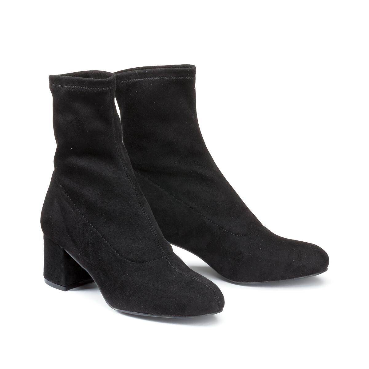 Stretch-boots Mit Absatz Damen Schwarz 39 von La Redoute Collections