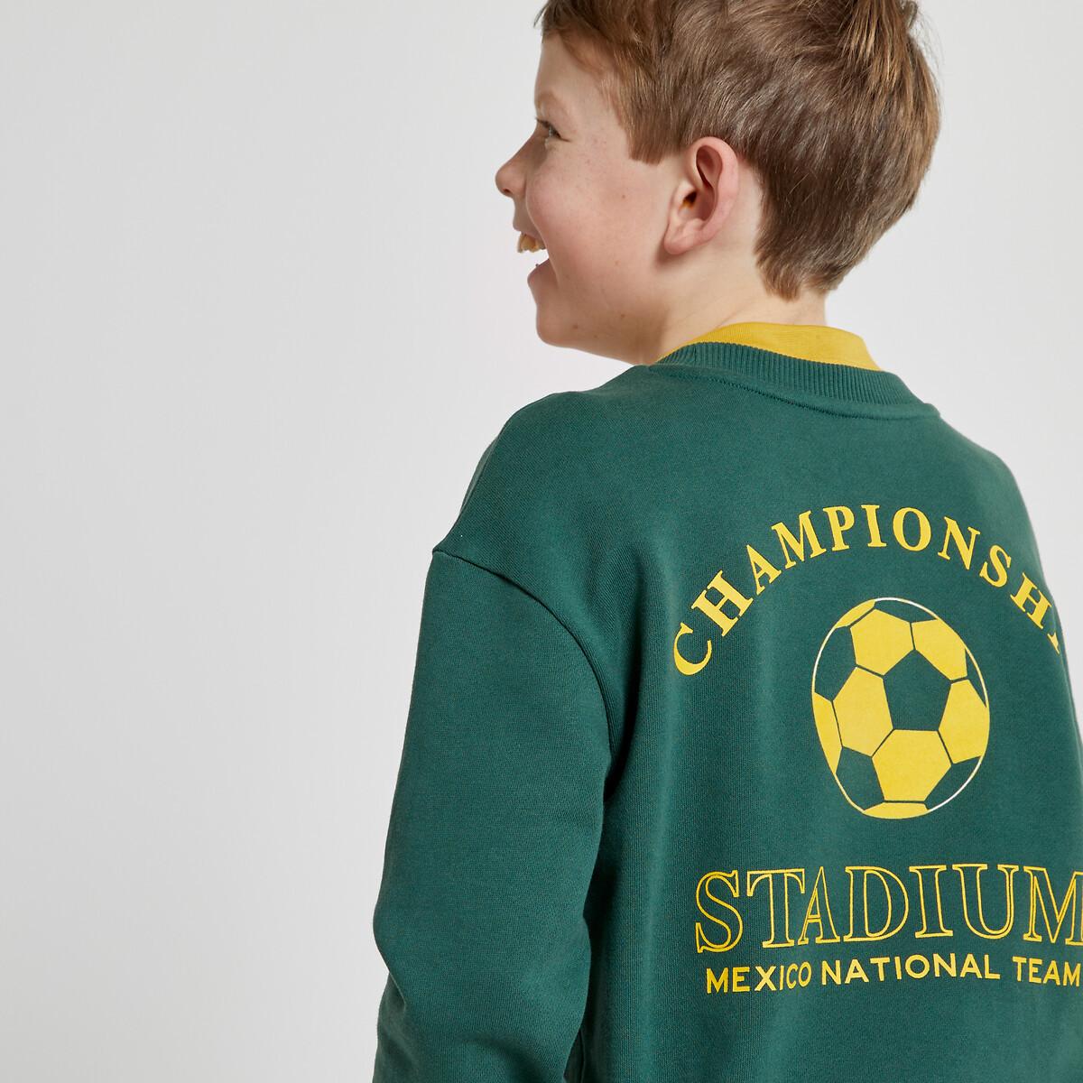 Sweatshirt Mit Footballprint Jungen Grün 114 von La Redoute Collections