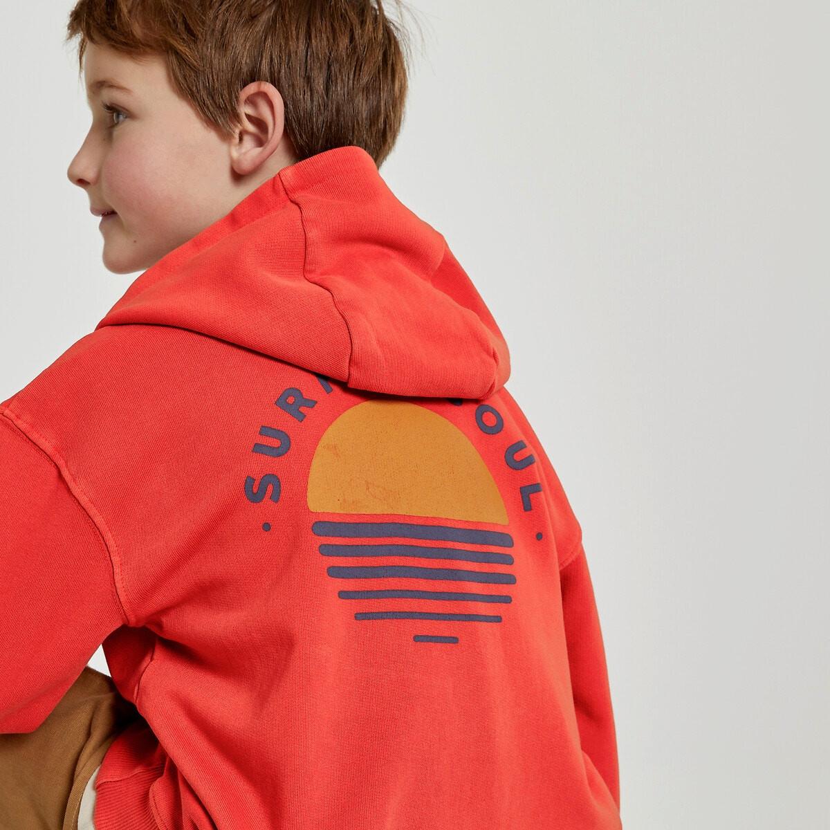 Sweatshirt Mit Kapuze Aus Leichter Sweatware Jungen Orange 102 von La Redoute Collections