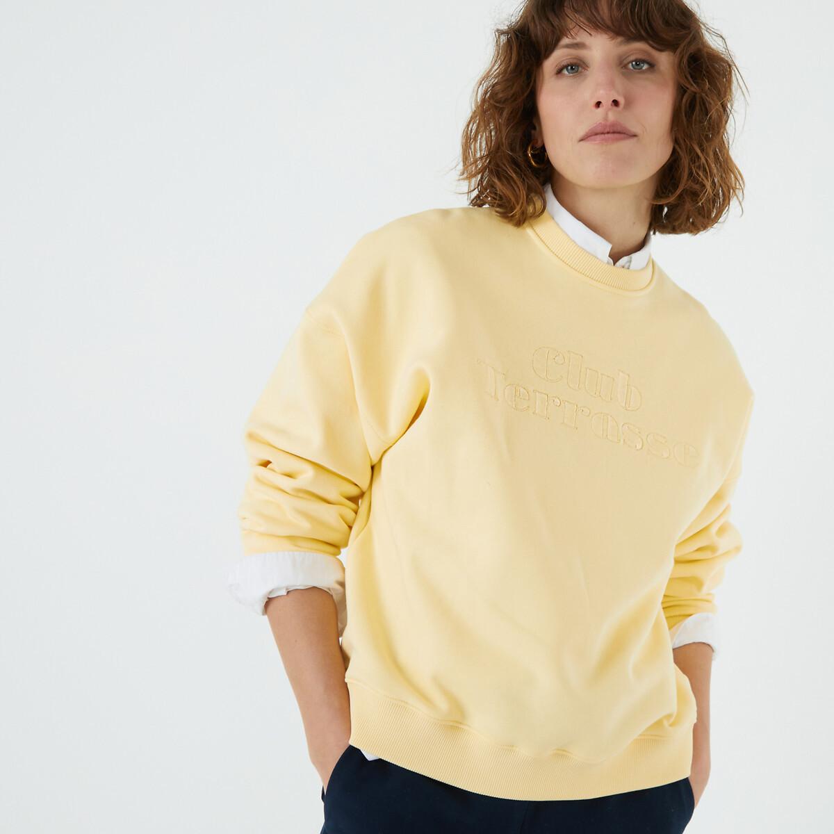 Sweatshirt Mit Message-stickerei Damen Gelb L von La Redoute Collections