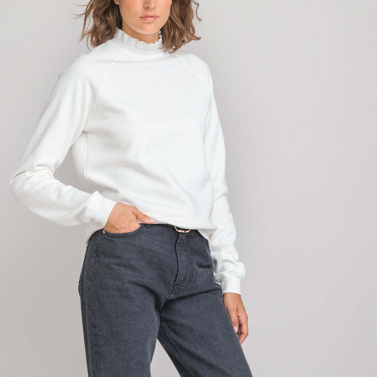 Sweatshirt Mit Strickkragen Damen Weiss M von La Redoute Collections