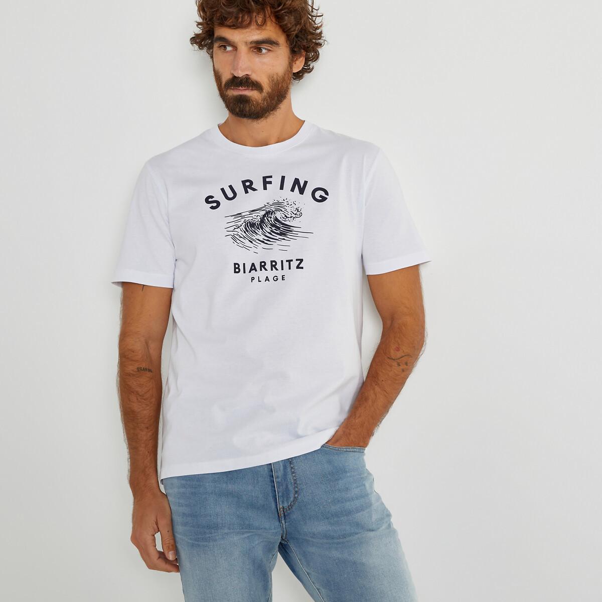 T-shirt Mit Rundem Ausschnitt Und Kurzen Ärmeln Herren Weiss L von La Redoute Collections