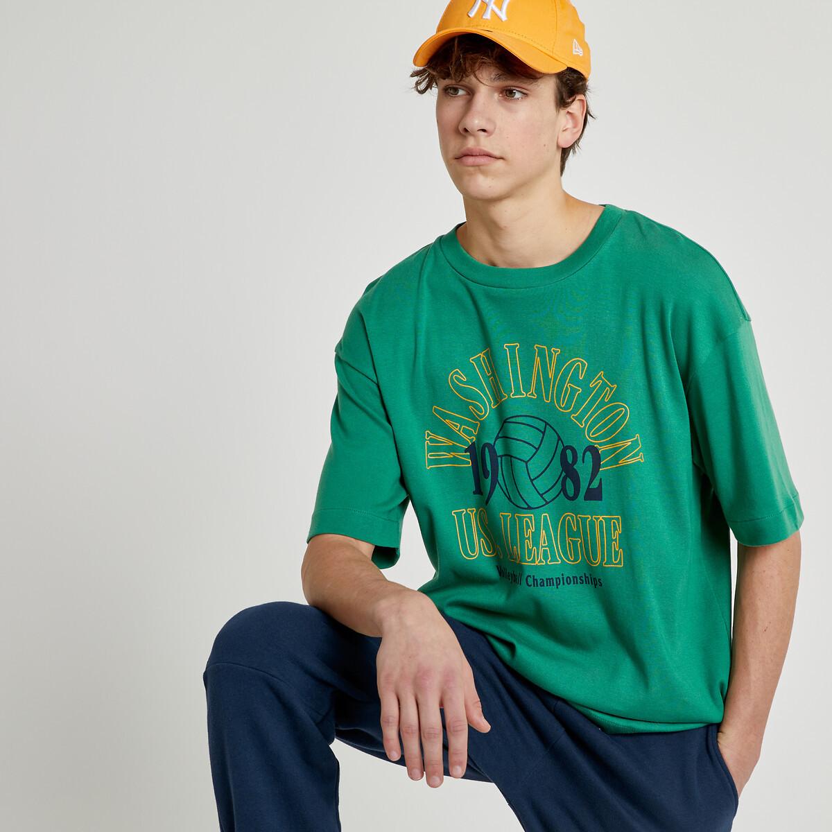 T-shirt Mit Rundhals Jungen Grün XS von La Redoute Collections