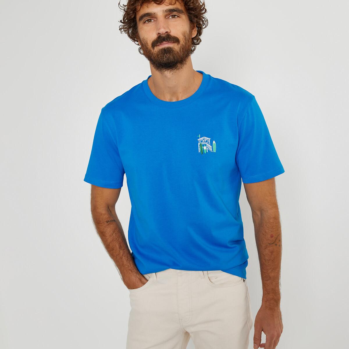 T-shirt Mit Stickerei Herren Blau S von La Redoute Collections