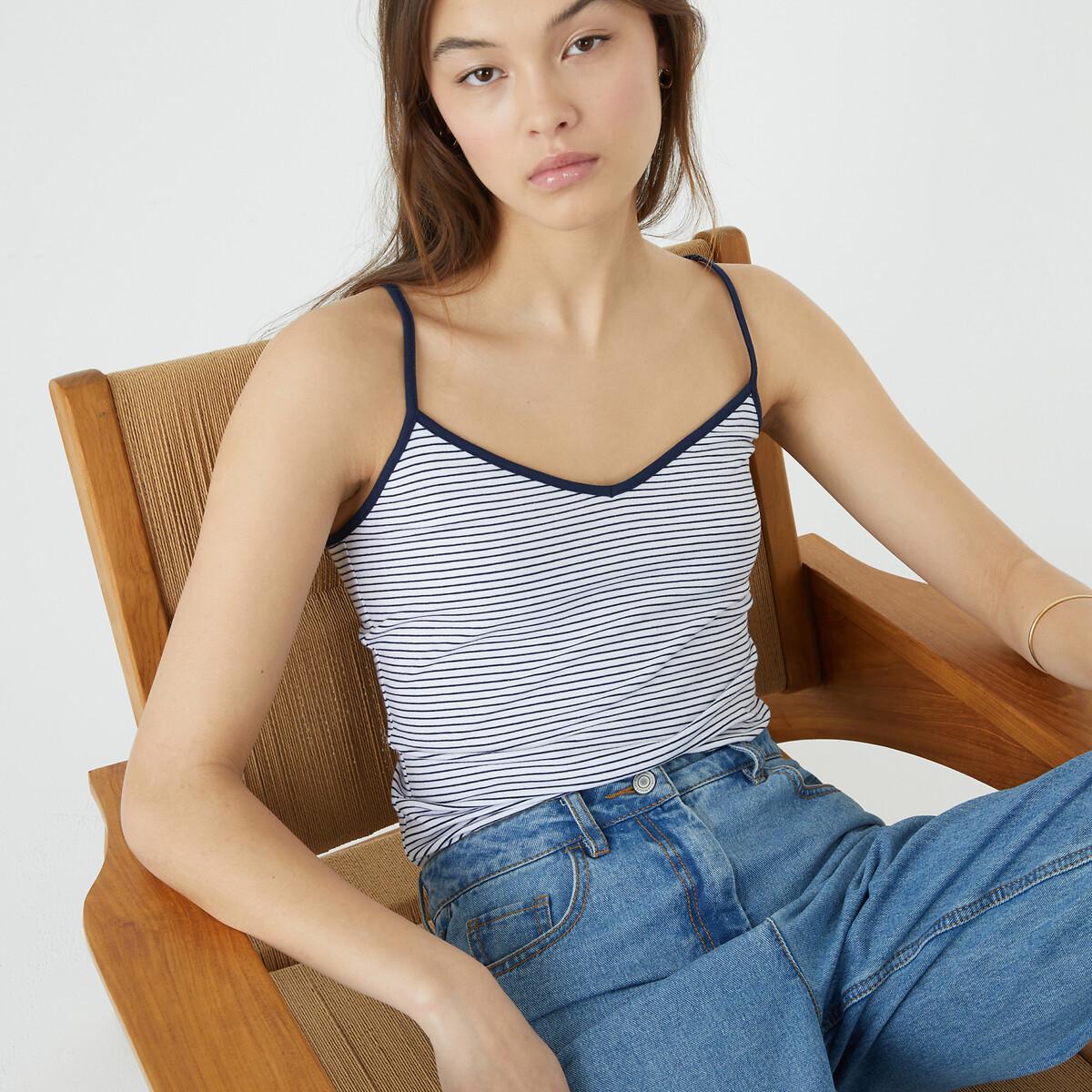 Träger-top Mit Streifen Damen Blau XXL von La Redoute Collections