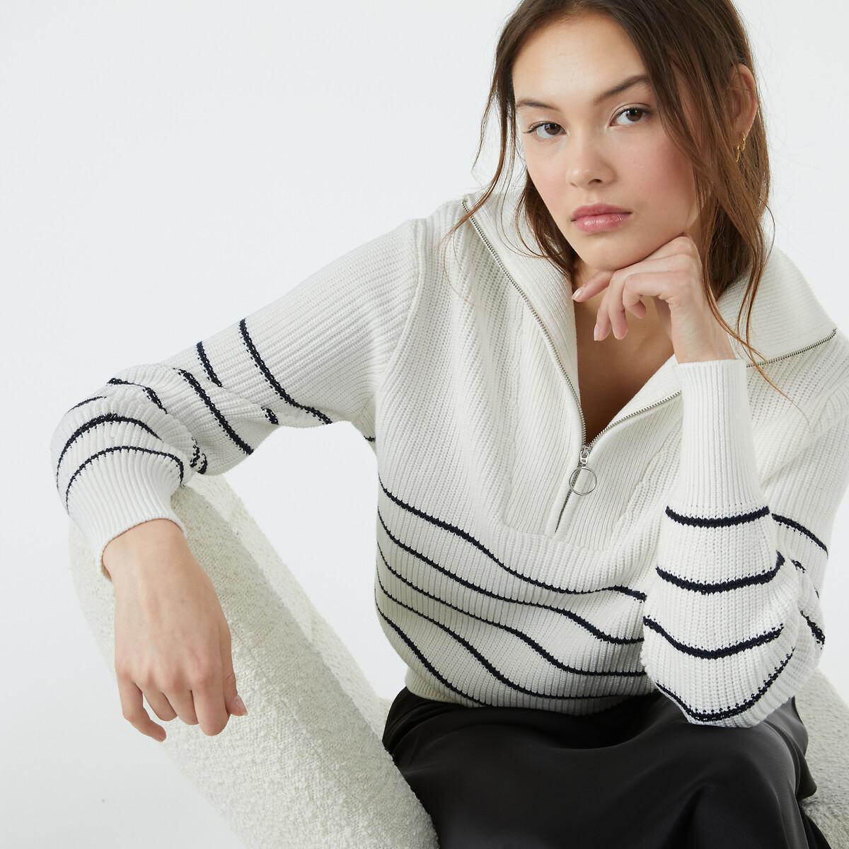 Troyer-pullover Mit Streifen Damen Weiss S von La Redoute Collections