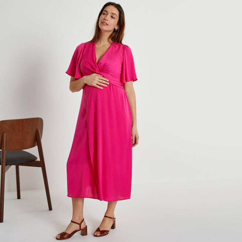 Umstandskleid Aus Satin Damen Rosa 36 von La Redoute Collections