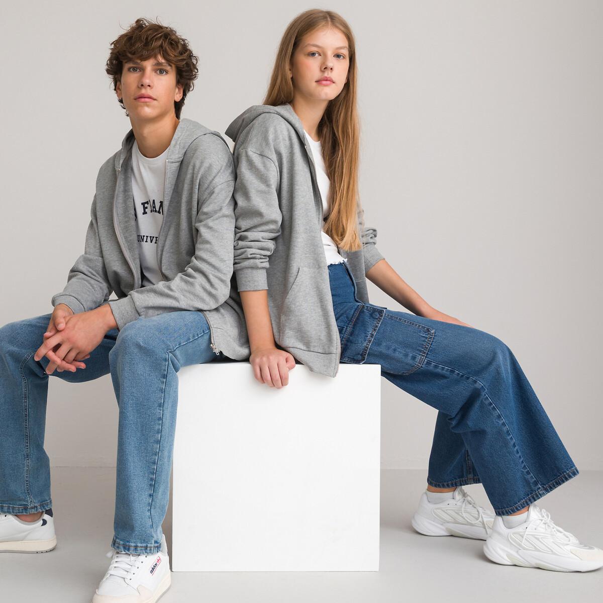 Unisex-kapuzensweatjacke Mit Reissverschluss Mädchen Grau M von La Redoute Collections