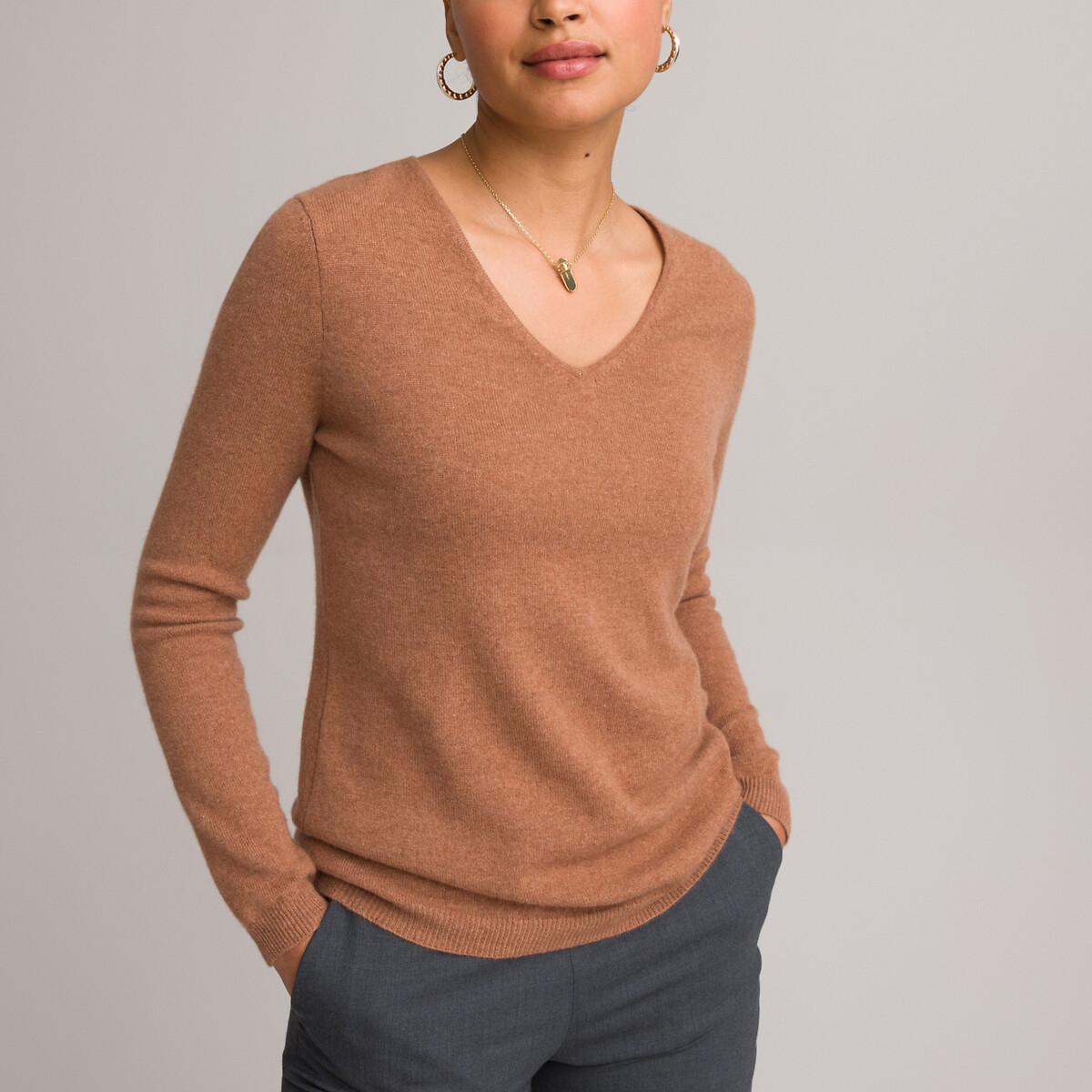 V-pullover Damen Braun 33/34 von La Redoute Collections