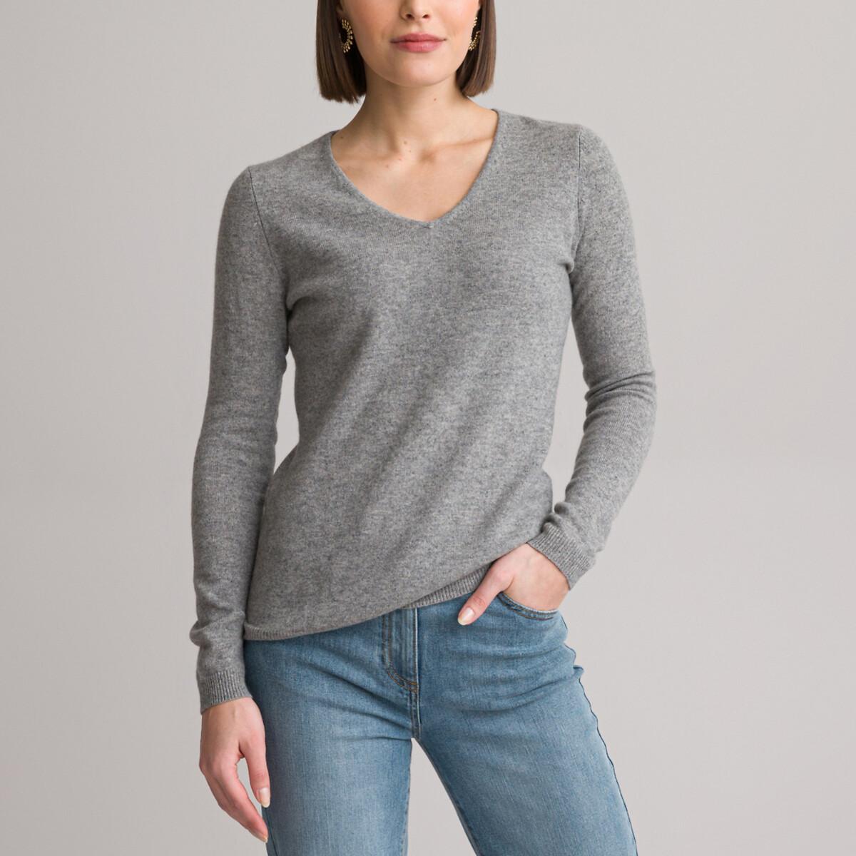 V-pullover Damen Grau 48/50 von La Redoute Collections