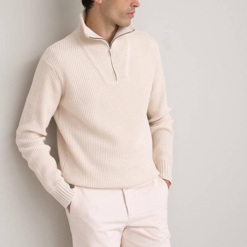 Warmer Strickpullover Im Troyer-stil Herren Weiss M von La Redoute Collections