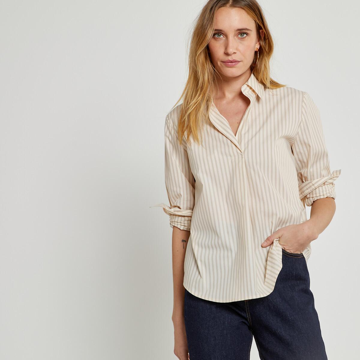 Weite Bluse Mit Fischerhemd-kragen Damen Beige 44 von La Redoute Collections