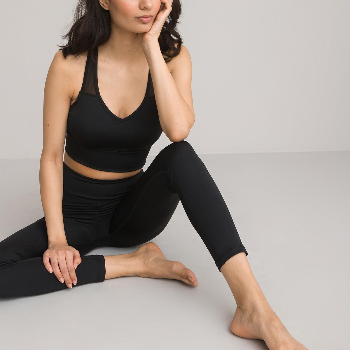 Yoga-leggings Mit Hohem Bund Damen Schwarz L von La Redoute Collections