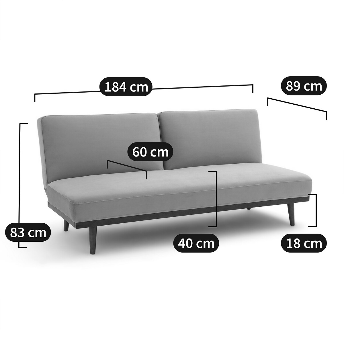 3-Sitzer-Schlafsofa Cooly, Samt von LA REDOUTE INTERIEURS