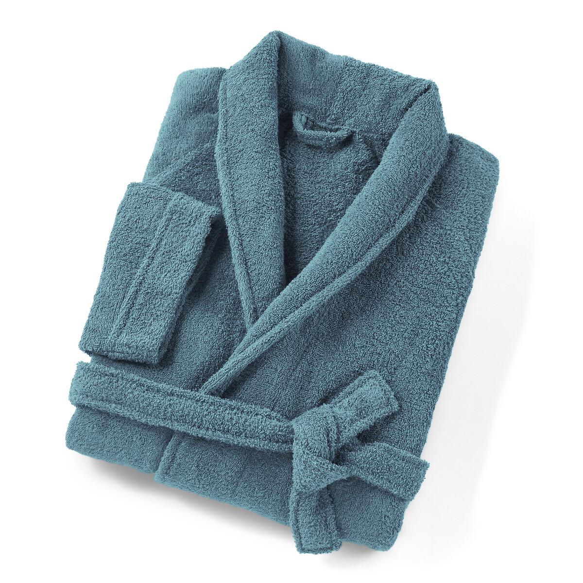 Peignoir Éponge Col Châle 450g/m² Damen Blau 46 von La Redoute Intérieurs