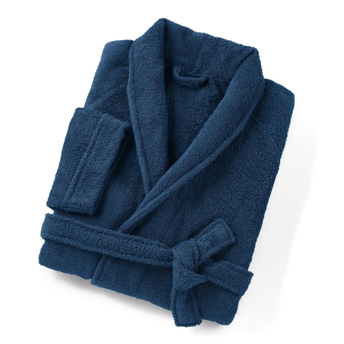 Peignoir Éponge Col Châle 450g/m² Damen Blau 32-34 von La Redoute Intérieurs