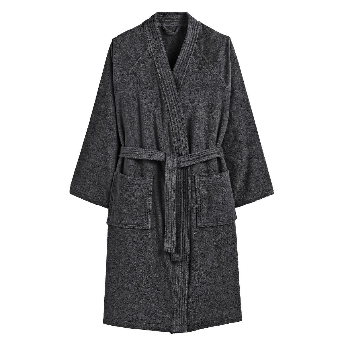 Peignoir Éponge Col Kimono 450g/m² Damen Schwarz 38 von La Redoute Intérieurs