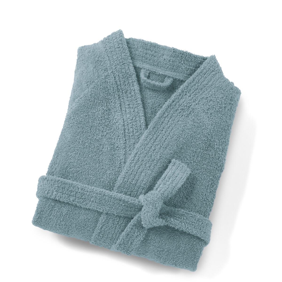 Peignoir Éponge Col Kimono 450g/m² Damen Blau 32-34 von La Redoute Intérieurs