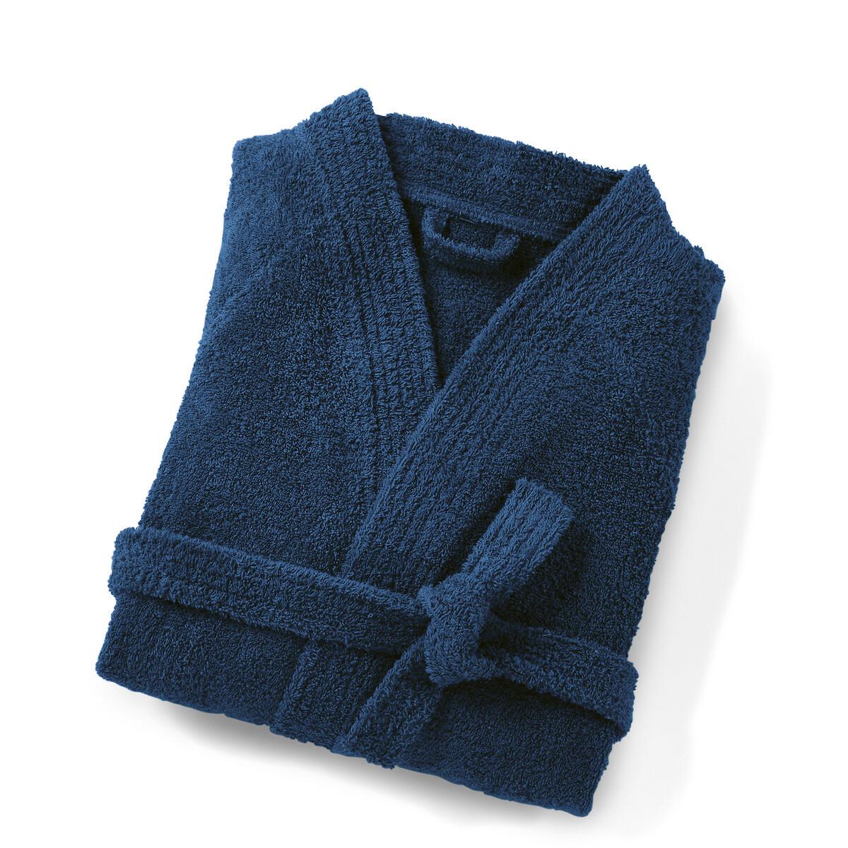 Peignoir Éponge Col Kimono 450g/m² Damen Blau 32-34 von La Redoute Intérieurs