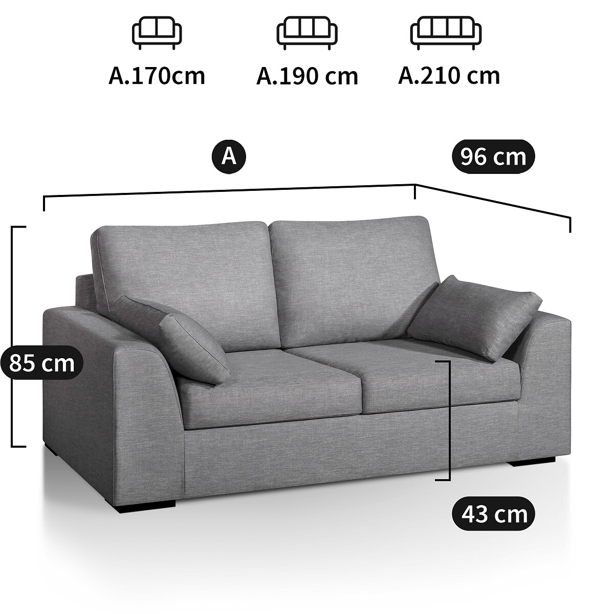 Sofa Madison, 2-, 3- oder 4-Sitzer, Baumwolle von LA REDOUTE INTERIEURS