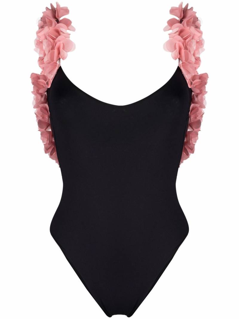 La Reveche ruffle-detail swimsuit - Black von La Reveche