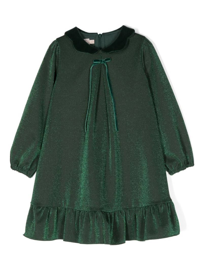 La Stupenderia bow-embellished glitter flared dress - Green von La Stupenderia