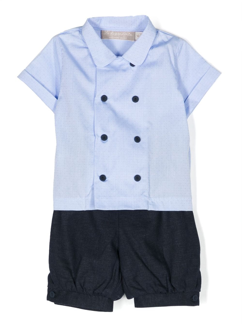 La Stupenderia buttoned-cuffs cotton-linen shorts - Blue von La Stupenderia