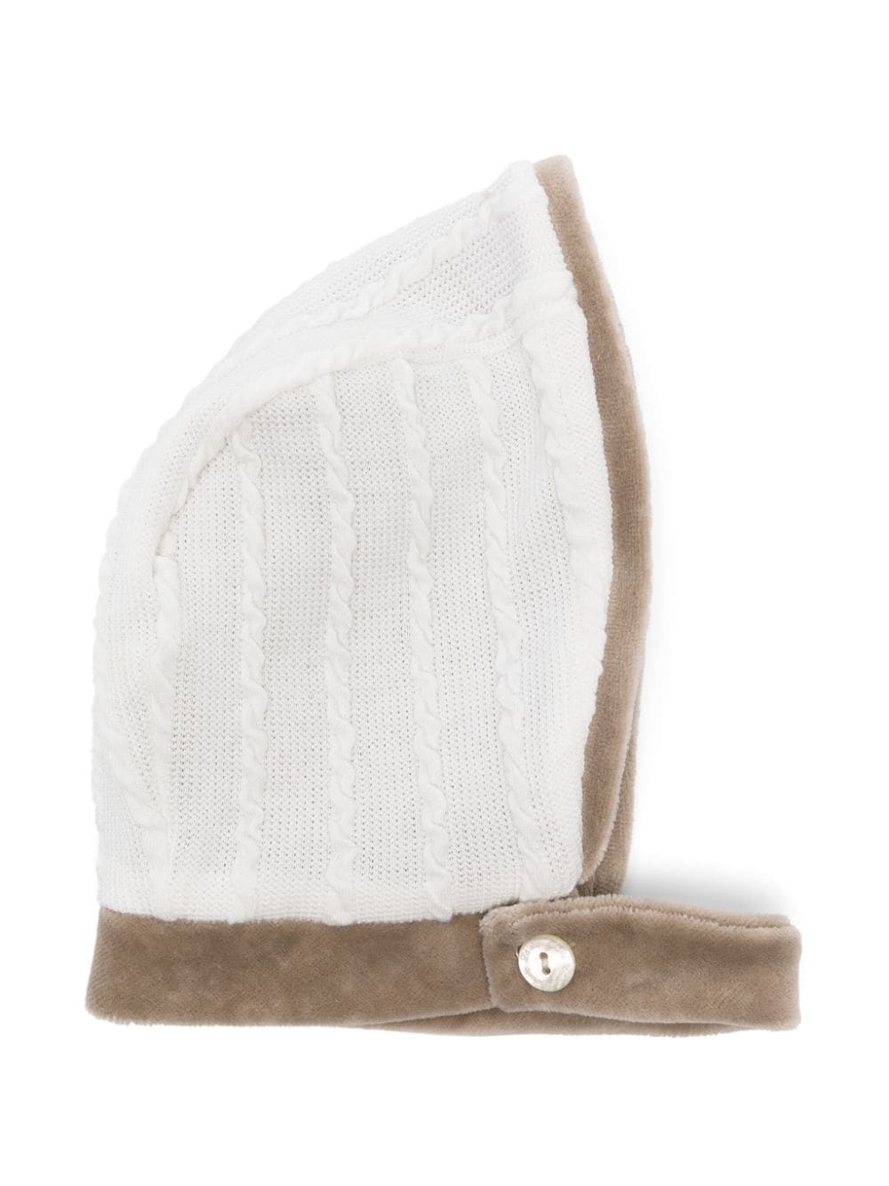 La Stupenderia cable-knit buttoned beanie - White von La Stupenderia
