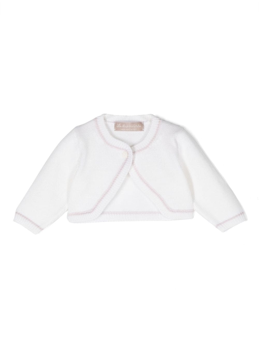 La Stupenderia contrasting-trim ribbed-knit cropped jacket - White von La Stupenderia