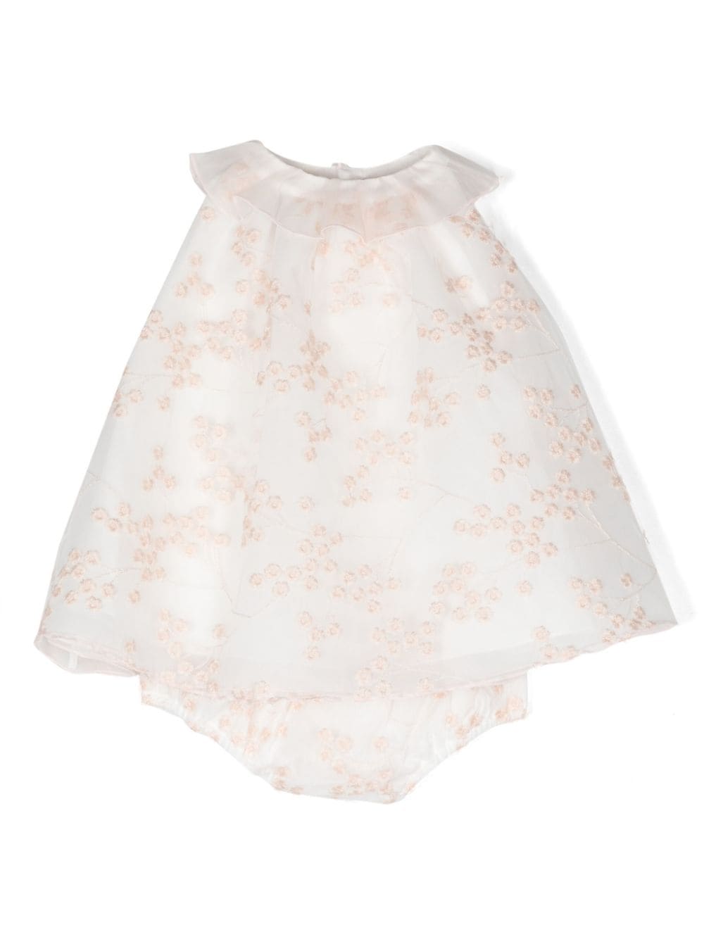 La Stupenderia floral-embroidered tulle dress - White von La Stupenderia