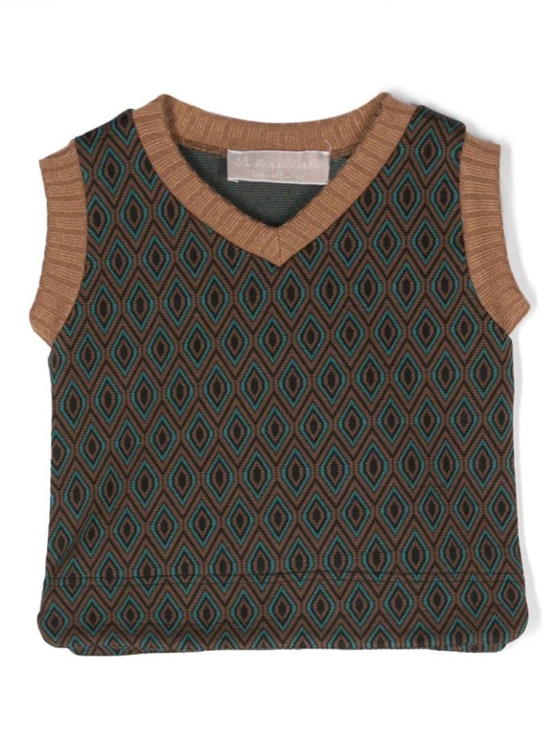 La Stupenderia geometric-patterned knitted vest - Brown von La Stupenderia