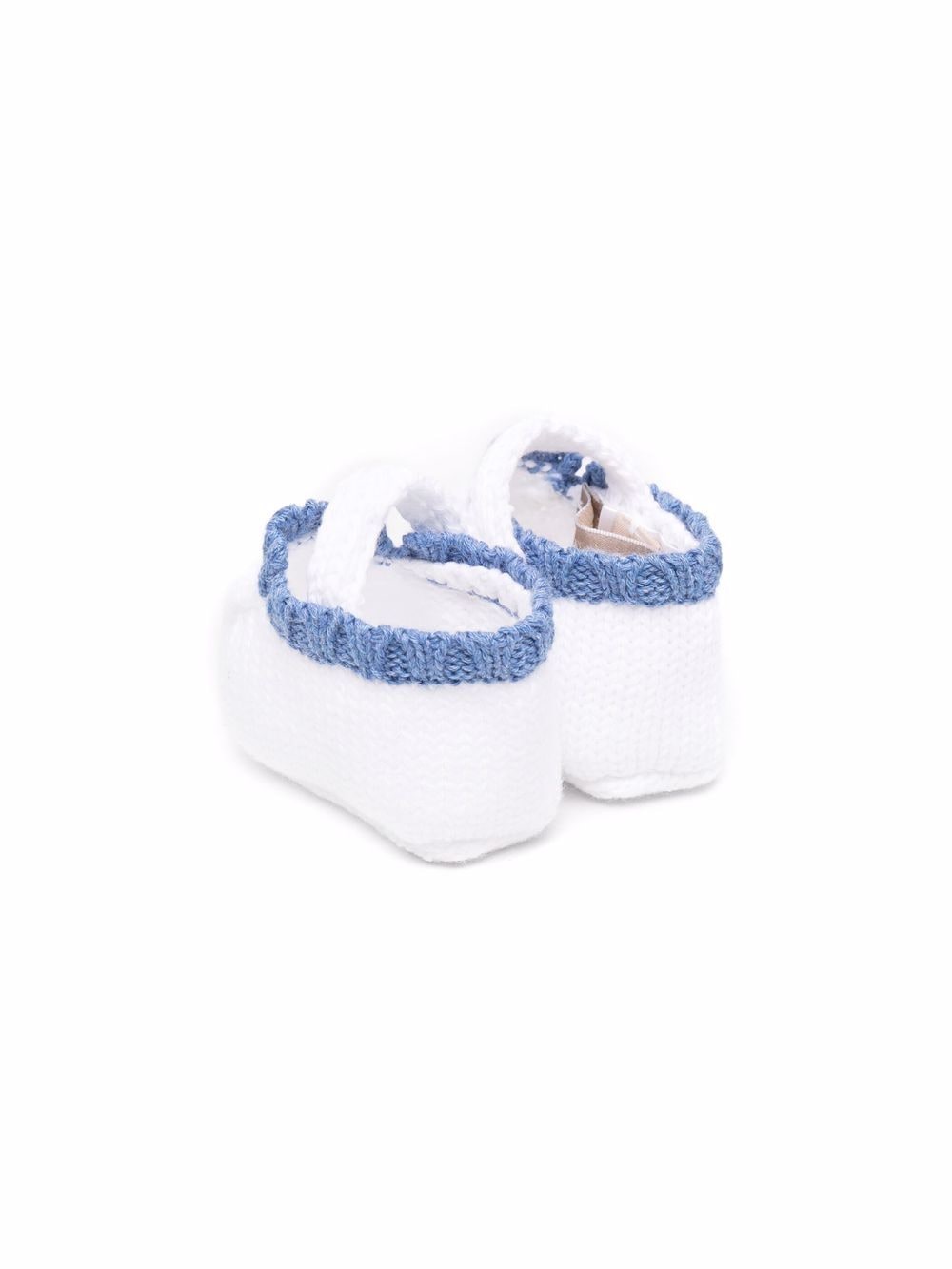 La Stupenderia knitted organic cotton pre-walkers - White von La Stupenderia