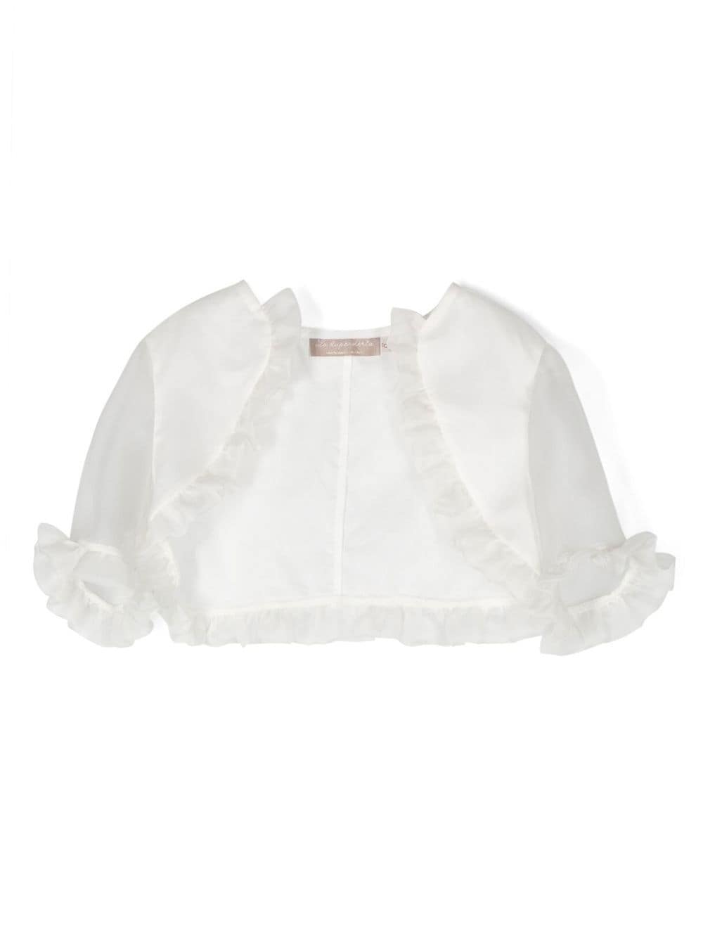 La Stupenderia ruffle-detail silk jacket - White von La Stupenderia