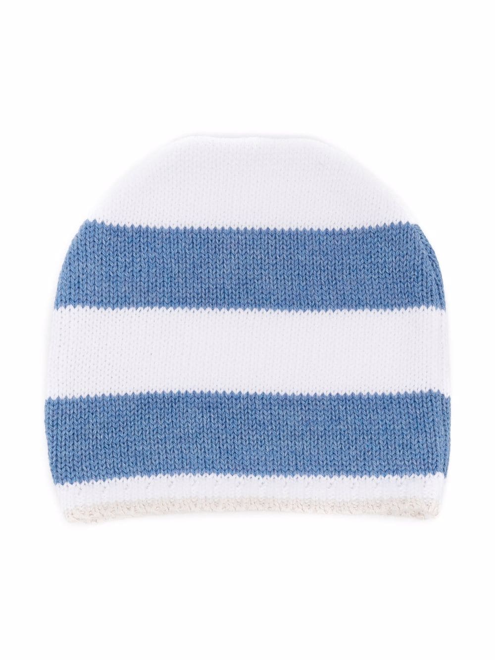 La Stupenderia striped knitted beanie - White von La Stupenderia