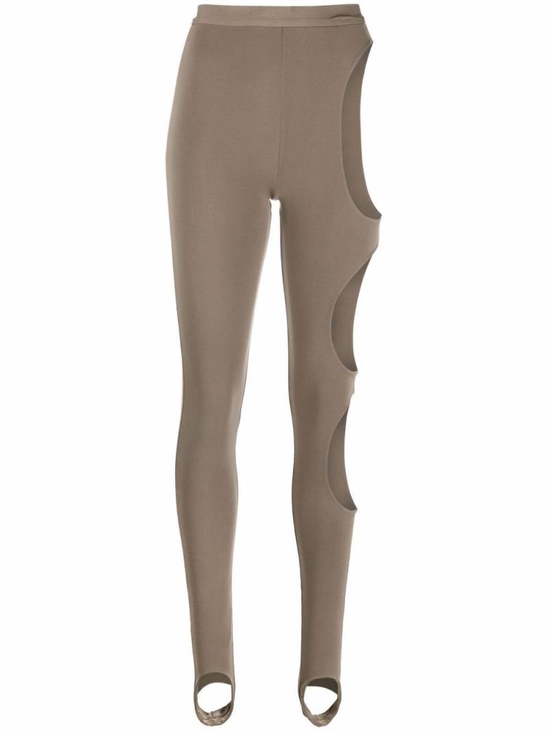 LaQuan Smith cut-out detail stirrup leggings - Green von LaQuan Smith