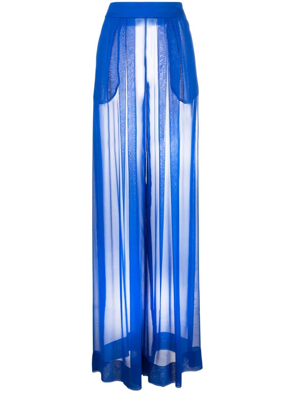 LaQuan Smith high-rise wide-leg silk trousers - Blue von LaQuan Smith